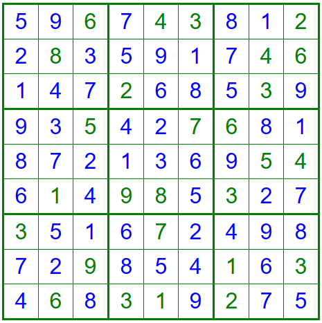 Sudoku difficile solution