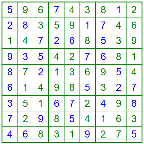 Sudoku facile solution