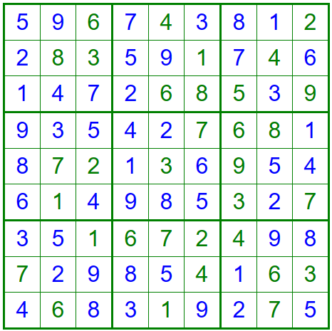 Sudoku moyen solution